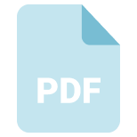 Jasnoniebieska ikona dokumentu z zagiętym rogiem, oznaczona "PDF" w kolorze białym, reprezentująca plik PDF.
